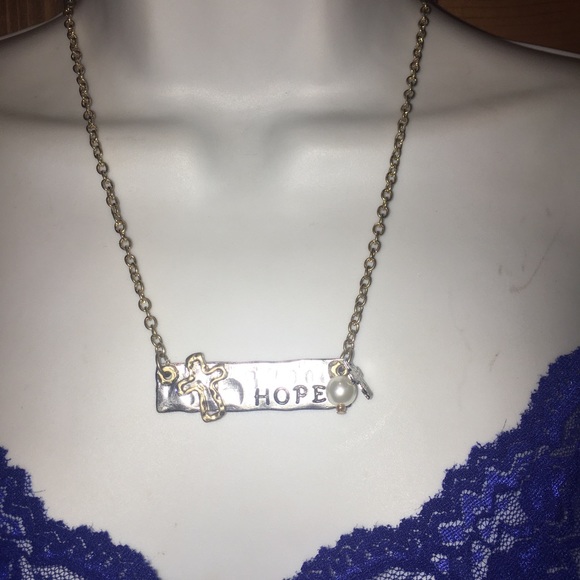 HOPE cross pearl pendant NWT - Picture 4 of 6